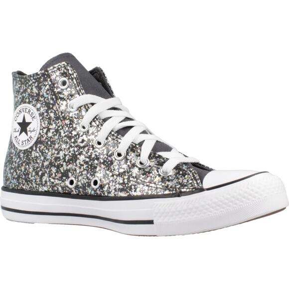 NWT Converse Unisex Big Kid Chuck Taylor All Star Glitter Sneaker, Black 6 US - Picture 3 of 7